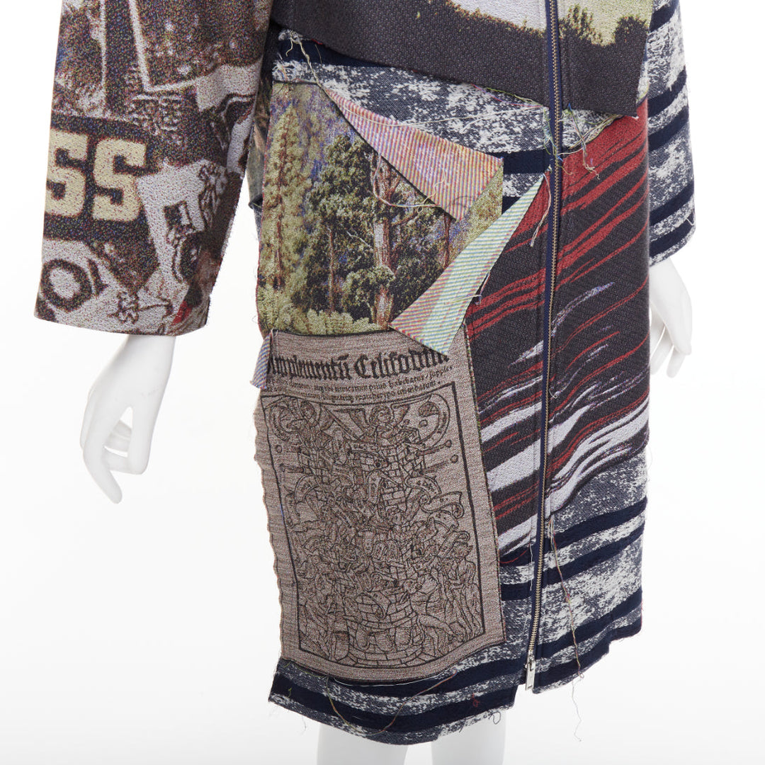 rare MIHARA YASUHIRO colorful cotton blend patchwork jacquard jacket IT38 XS