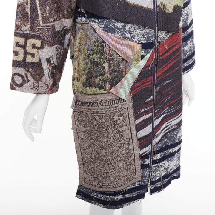 rare MIHARA YASUHIRO colorful cotton blend patchwork jacquard jacket IT38 XS