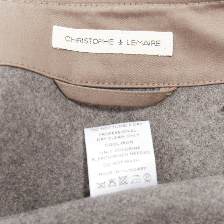 LEMAIRE grey 100% virgin wool felt horn buttons pocketed waist coat vest Sz.2 M
