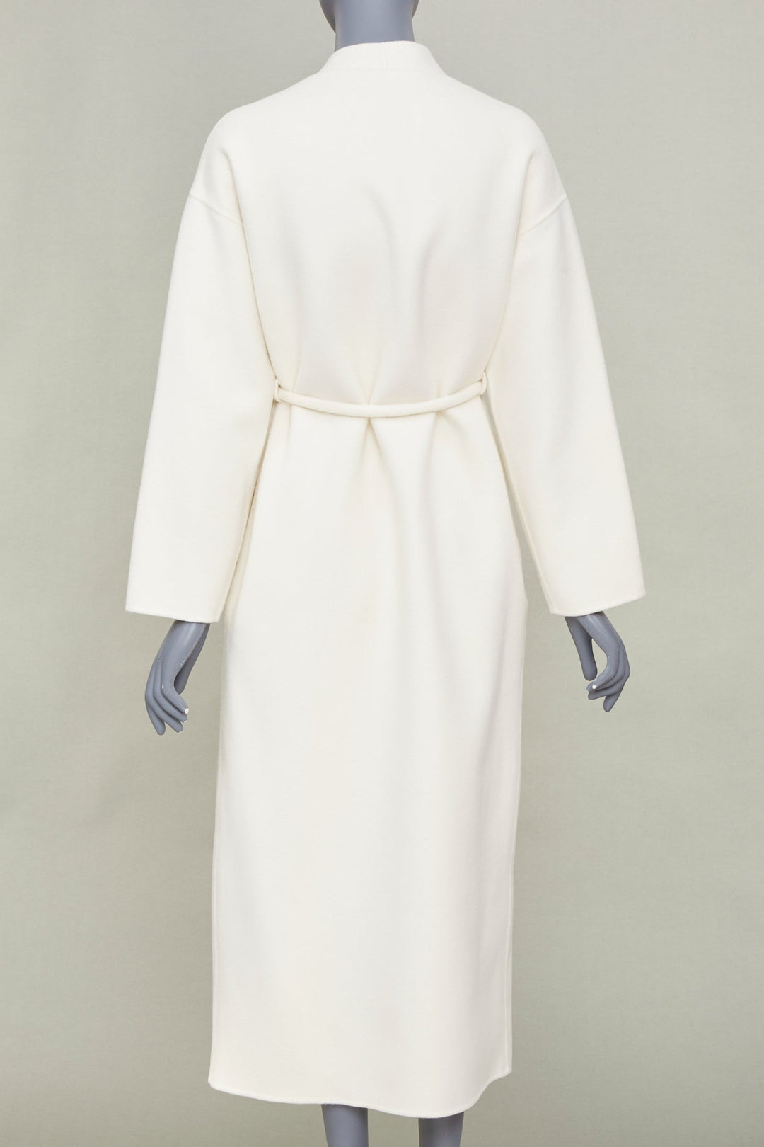 ANINE BING 2021 Hunter ivory double faced wool cashmere wrap coat XS
