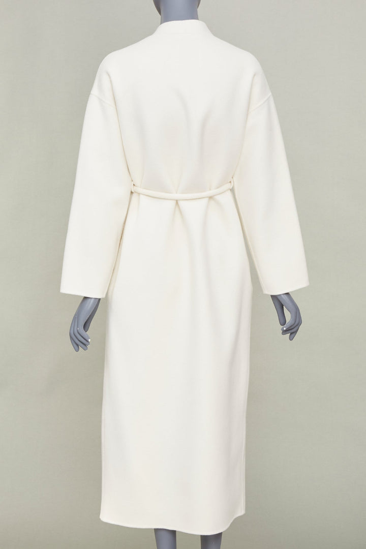 ANINE BING 2021 Hunter ivory double faced wool cashmere wrap coat XS