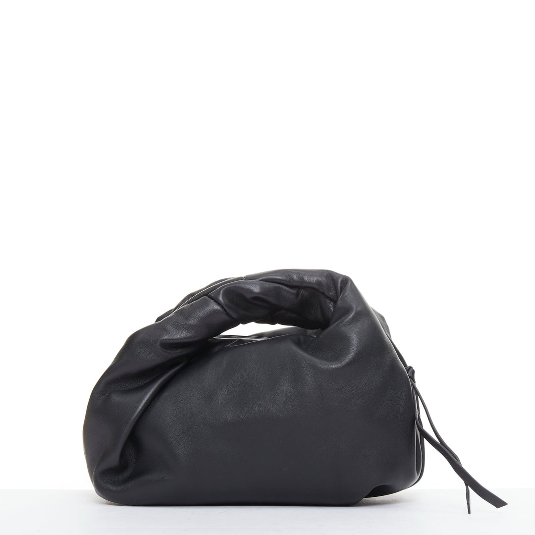 DRIES VAN NOTEN Twisted Handle black soft leather top handle bag