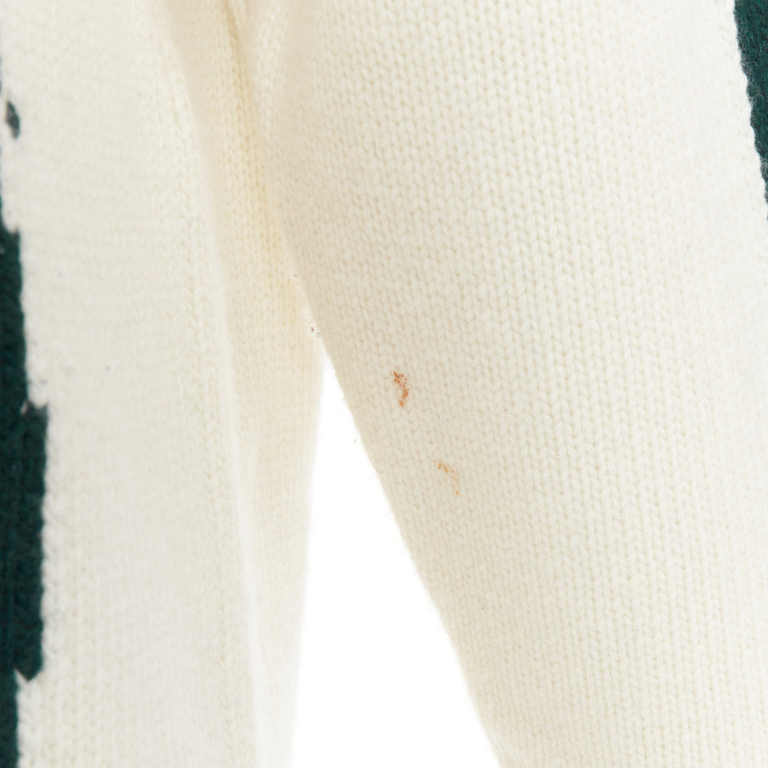 CHRISTIAN DIOR C'est Non cream green wool cashmere oversized sweater FR34 XS