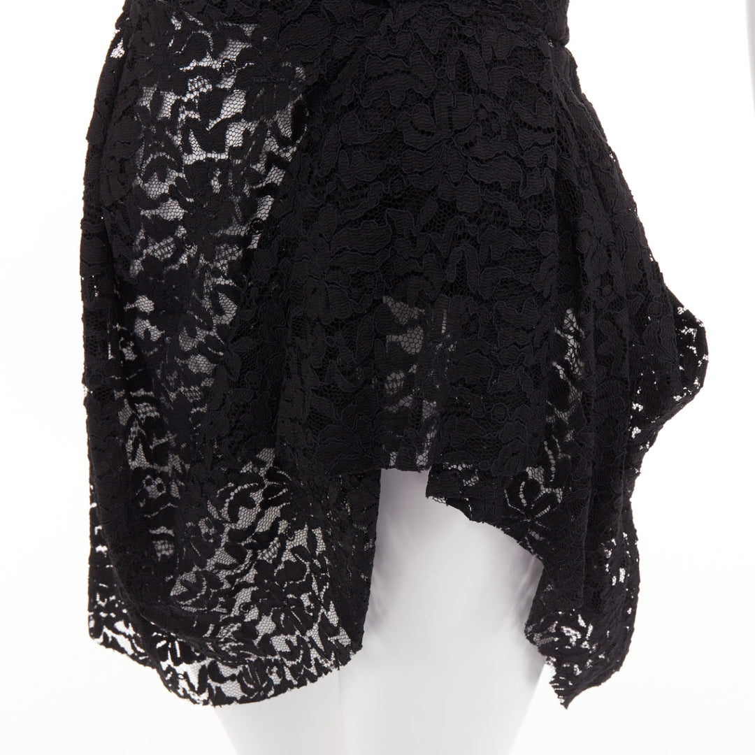 DOLCE GABBANA 2010 Runway black lace strapless boned corset mini dress IT36 XXS