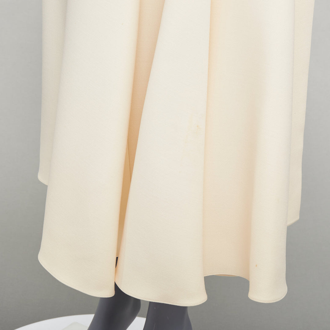 CHRISTIAN DIOR ecru  cream wool silk bias cut pleated Aline skirt FR38 M