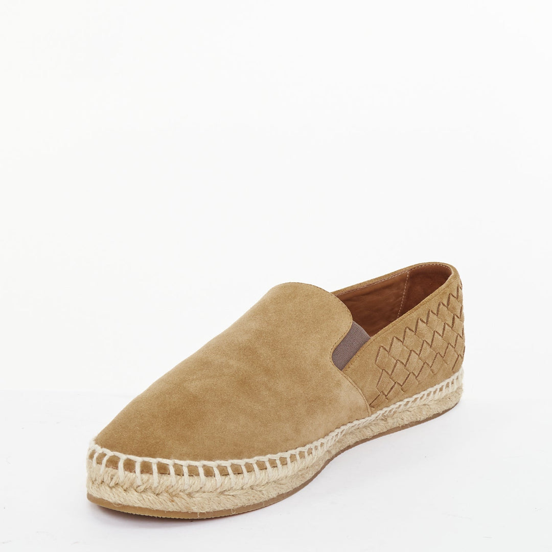 BOTTEGA VENETA 2019 Intrecciato tan brown suede slip on espadrilles flats EU39