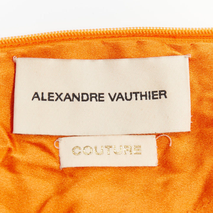 rare ALEXANDRE VAUTHIER COUTURE AW2018 Runway orange strass crystal  dress