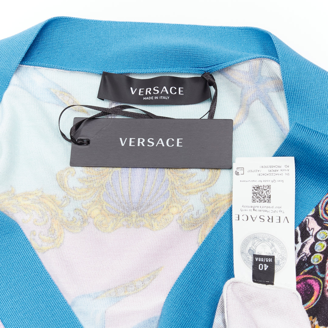 VERSACE 2021 Tresor De La Mer pink starfish knit cardigan top IT40 S