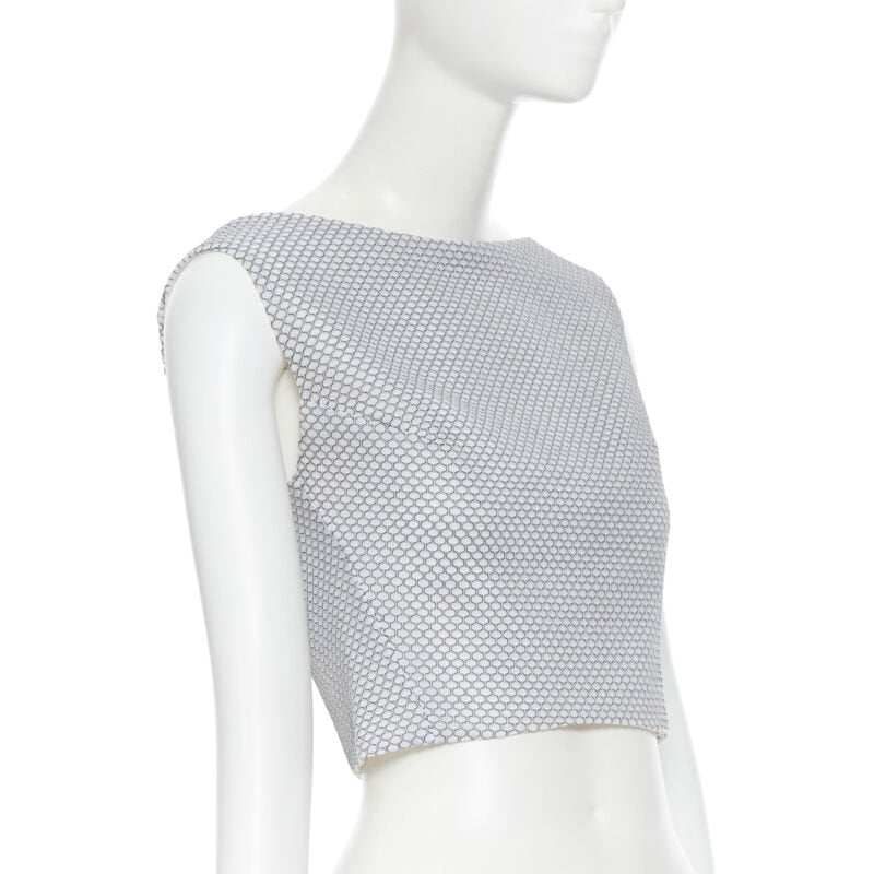 MATICEVSKI 2016 Petal Bodice honeycomb textured sleeveless crop top AU8 XS