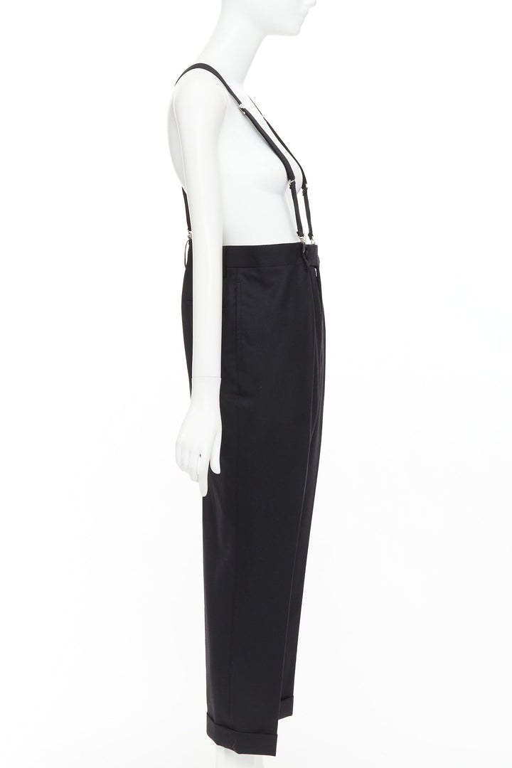 JUNYA WATANABE 2012 black wool suspender high waisted harem pants M