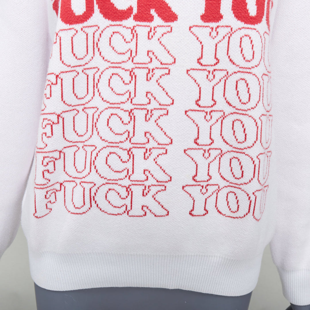 SUPREME Hysteric Glamour white red F YOU slogan pullover sweater S