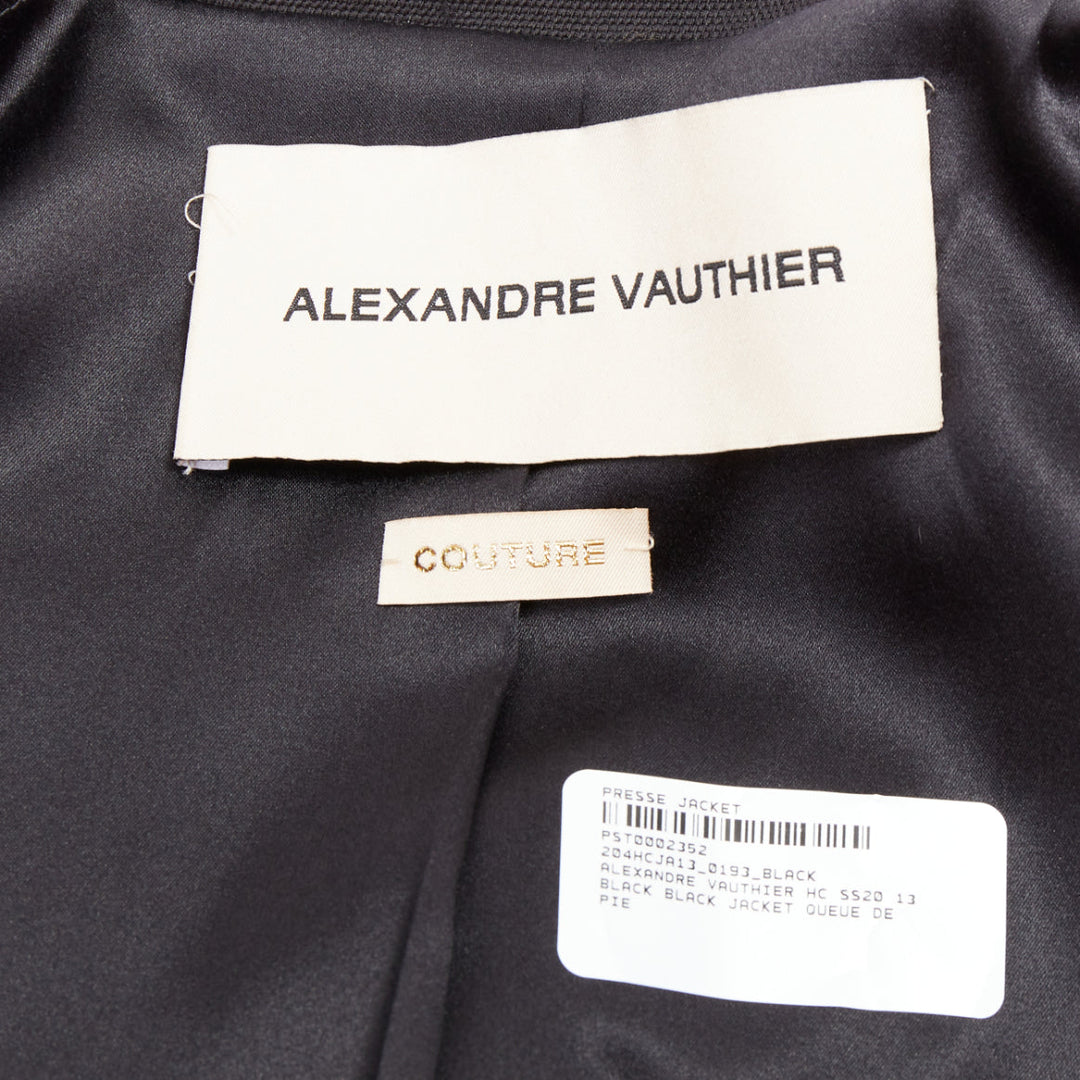 ALEXANDRE VAUTHIER COUTURE SS2020 Runway Queue De Pie satin tailcoat blazer
