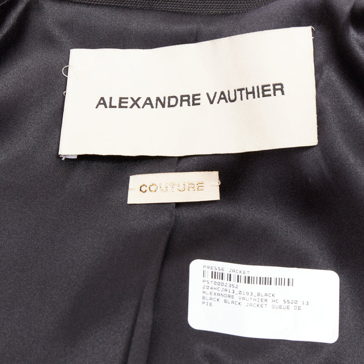 ALEXANDRE VAUTHIER COUTURE SS2020 Runway Queue De Pie satin tailcoat blazer