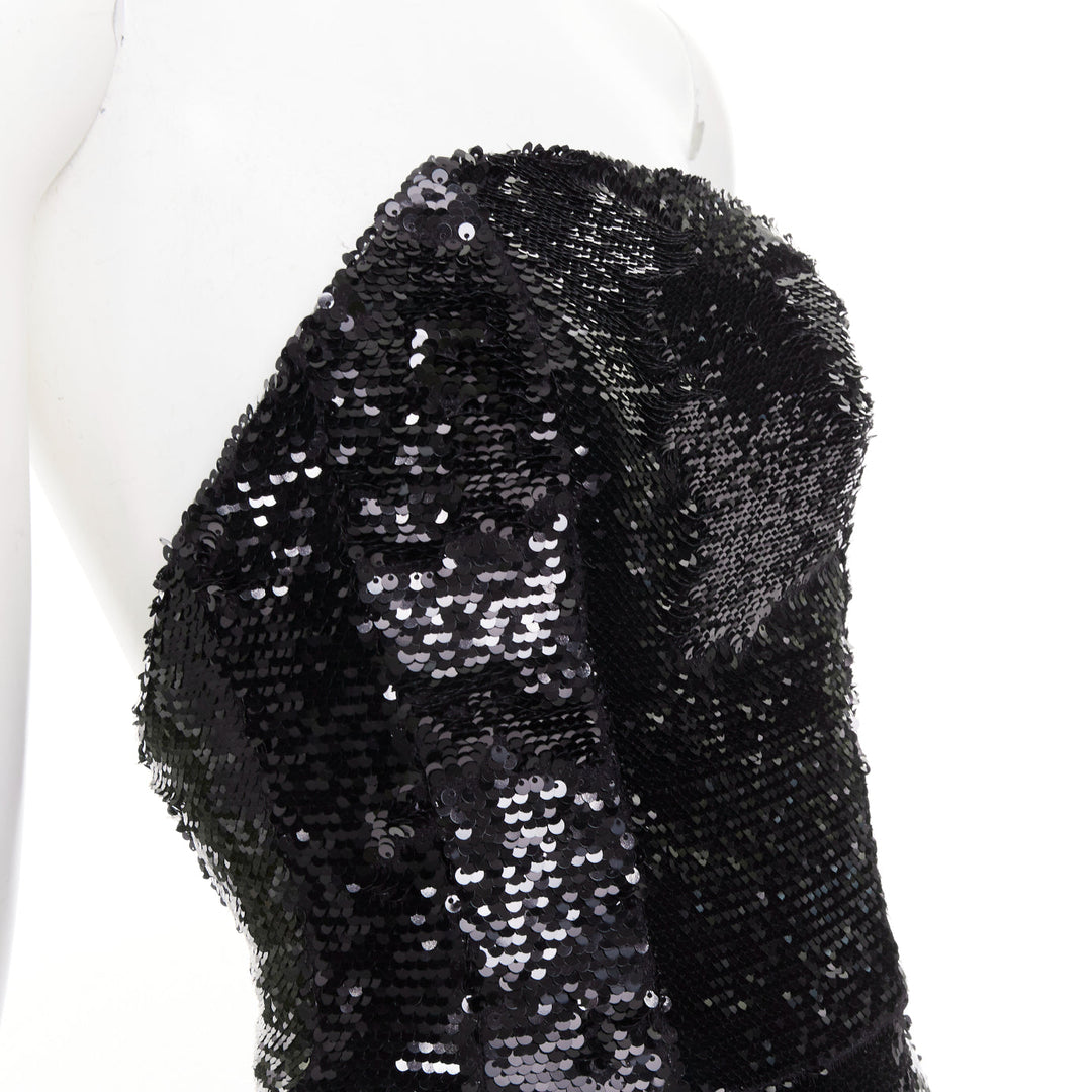 ALEXANDRE VAUTHIER COUTURE AW2019 Runway black sequin corseted mermaid gown