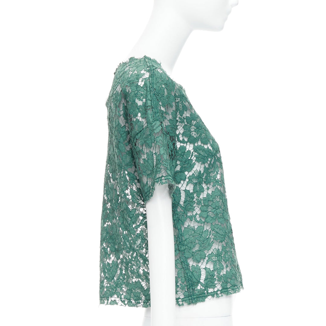 Female mannequin wearing Valentino by Pier Paolo Piccioli Green Cotton Women Top in Size IT38 | Available at JHROP