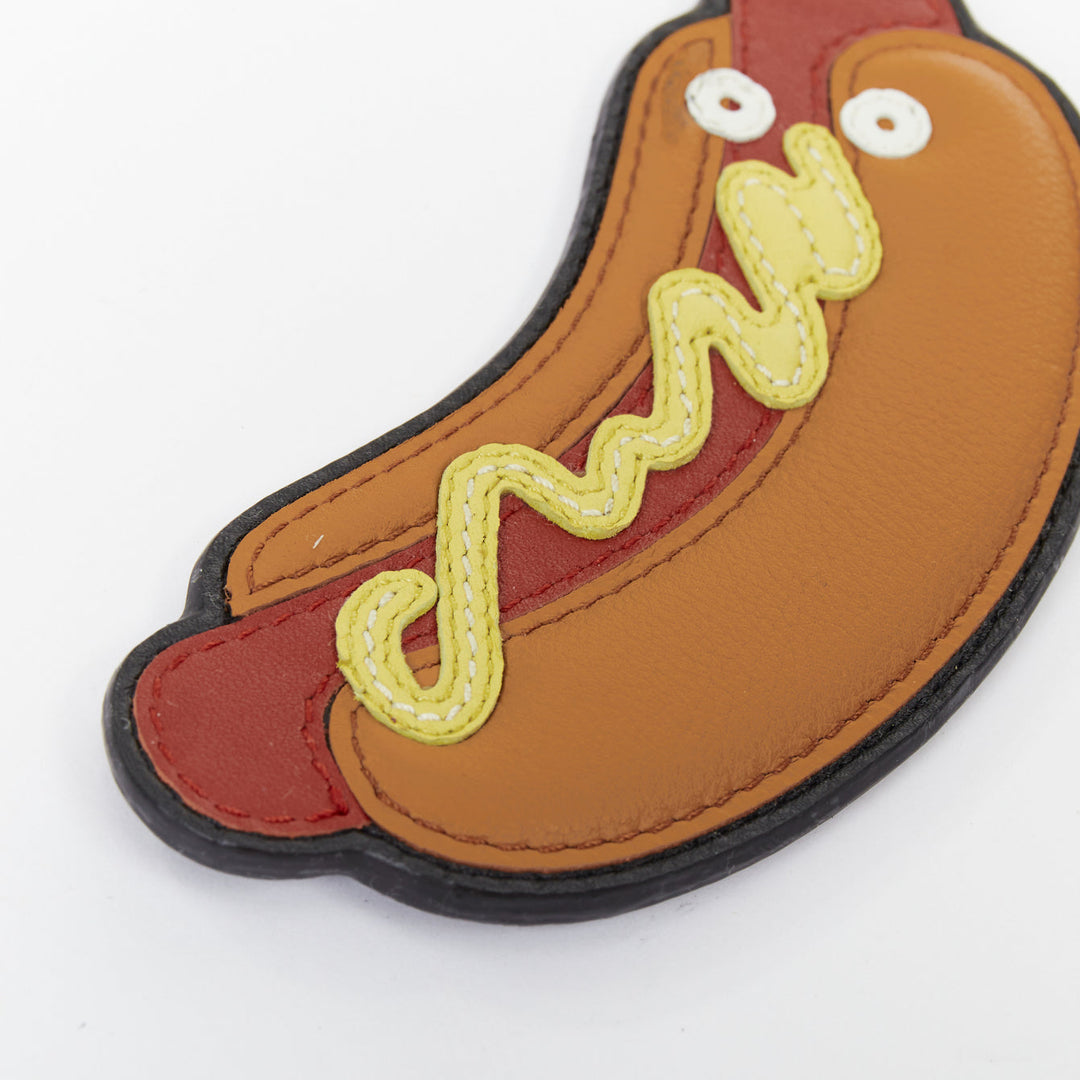 LOEWE New York multicolor calfskin leather hotdog graphic pendant bag charm