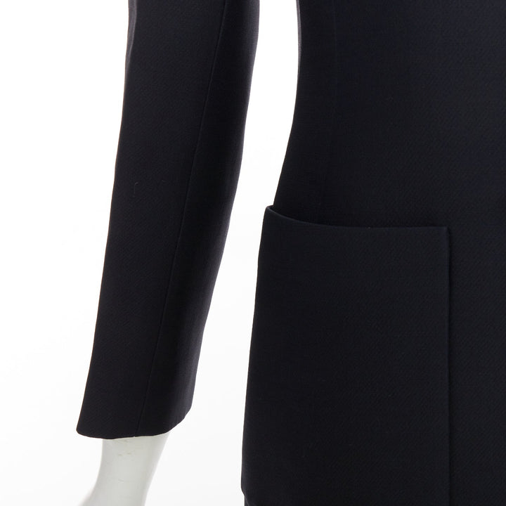 DIOR Marlene  black wool silk classic double breasted bar jacket blazer FR36 S