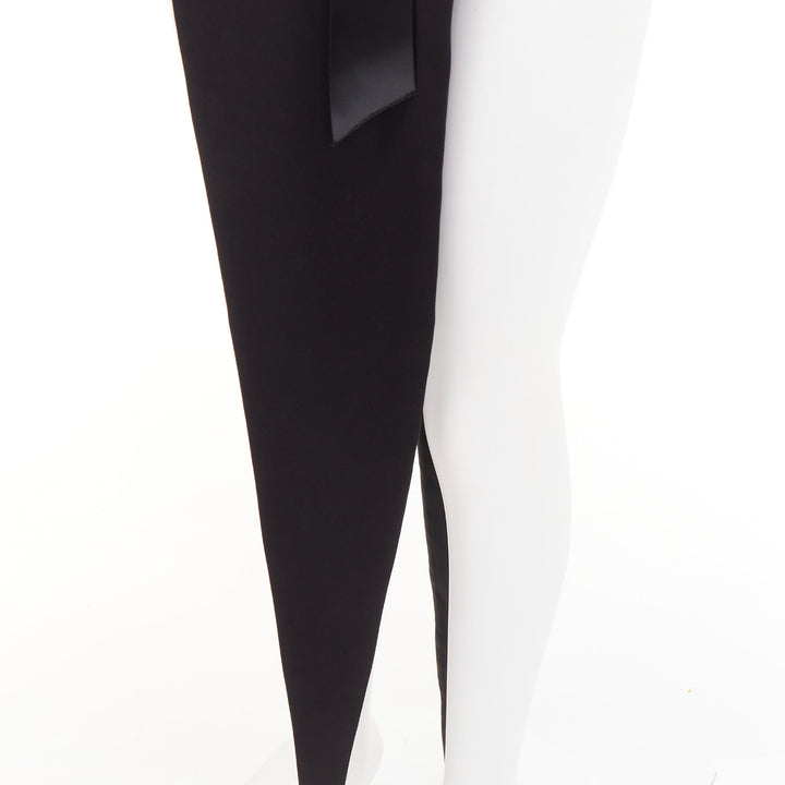 ALEXANDRE VAUTHIER COUTURE 2021 Runway black plunge brooch belt slit bodysuit