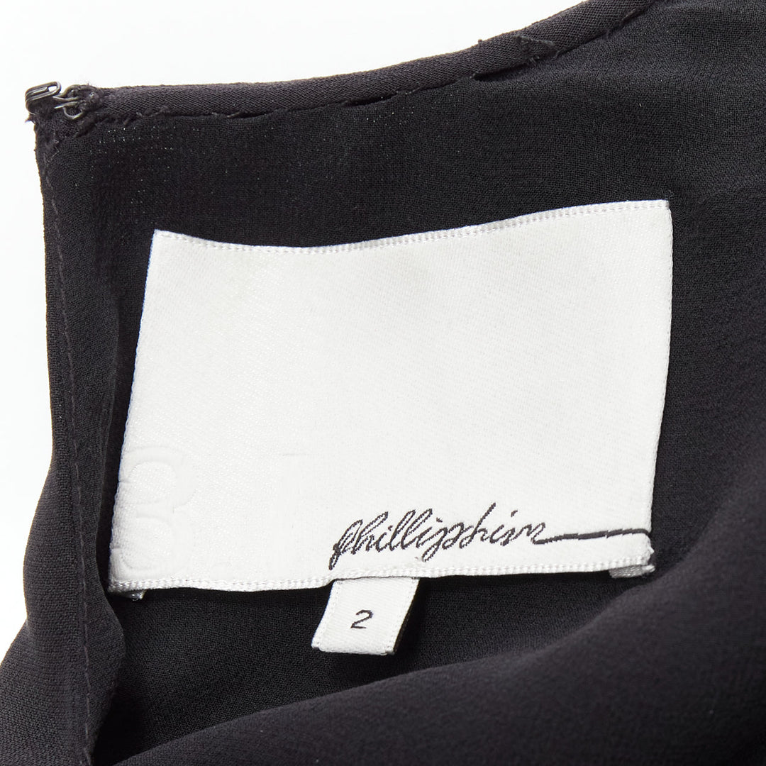 3.1 PHILLIP LIM black spike bead embellished raglan sleeve top US2 S