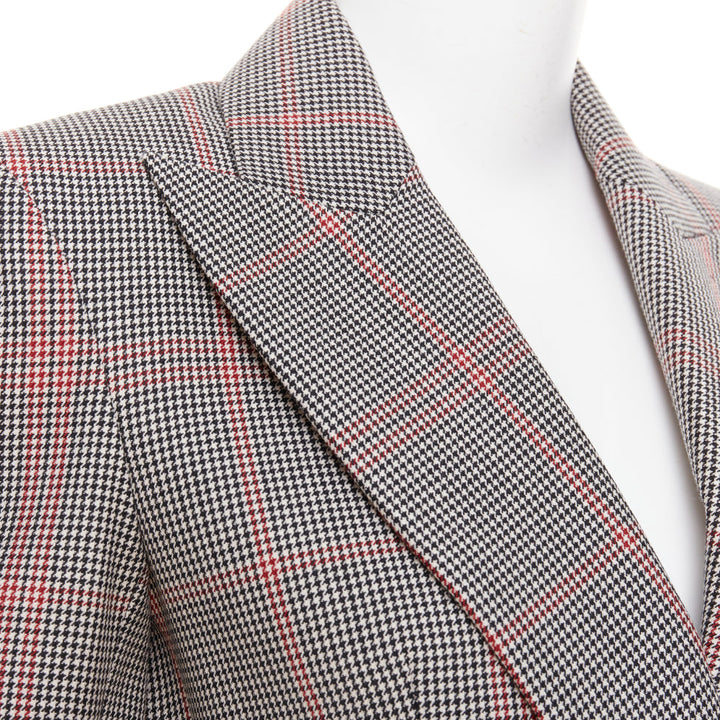 ALEXANDRE VAUTHIER COUTURE SS2021 Runway grey red plaid double breasted blazer