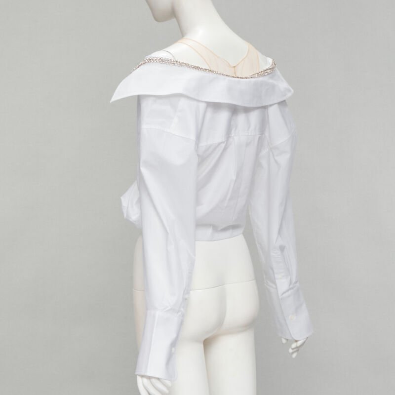 【Alexanderwang】クリスタル クロップドシャツ&スカート set Alexander Wang レイヤード クロップドジャケット | ブラック