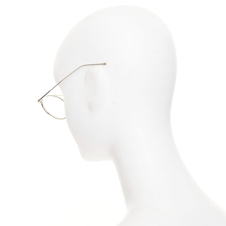 THOM BROWNE 18-101-A-SLV-49 silver metal red blue clear round optical glasses