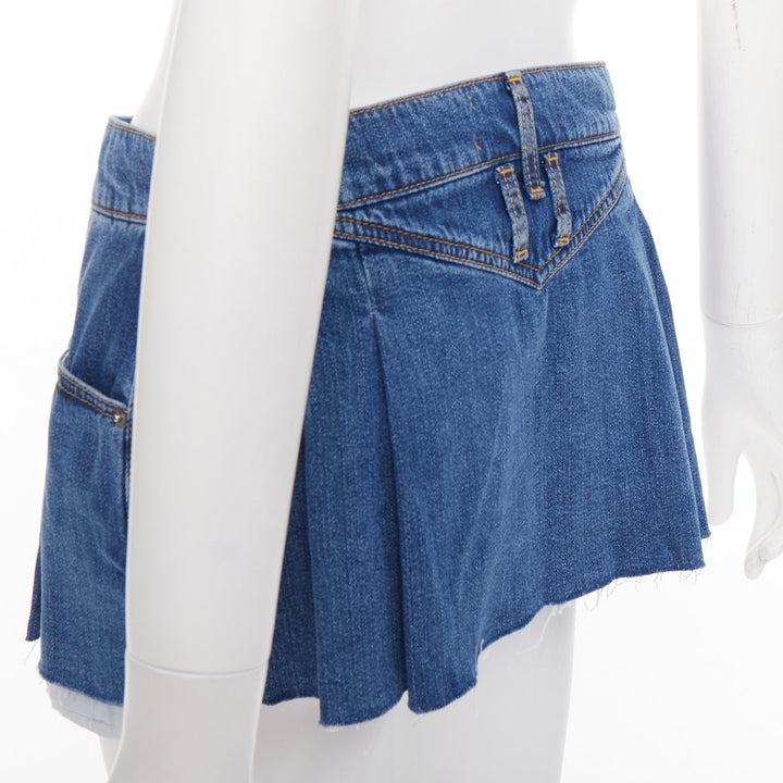 DODO BAR OR Lennon Mini Skirt blue pleated front brown tag short skirt IT34 S