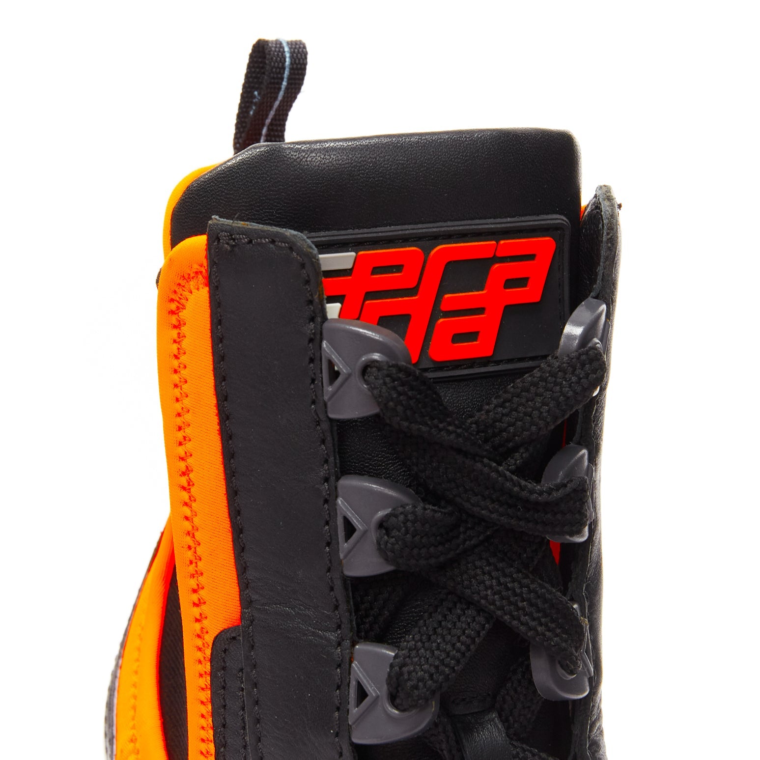 Prada fashion orange and black boots