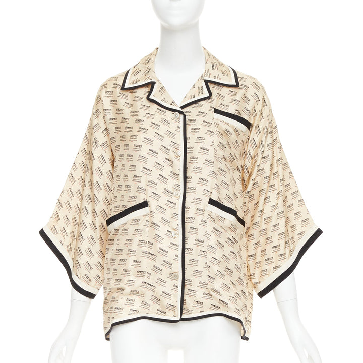 GUCCI GARDEN 2018 Guccify silk beige invite stamp print monogram pajama sh