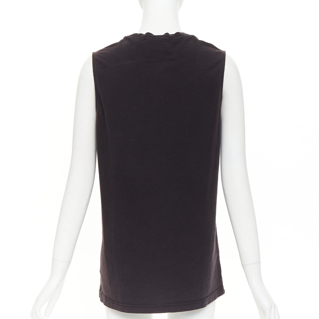 GIVENCHY 2011 Lane Crawford Madonna Graphic foil print cotton muscle tank top S
