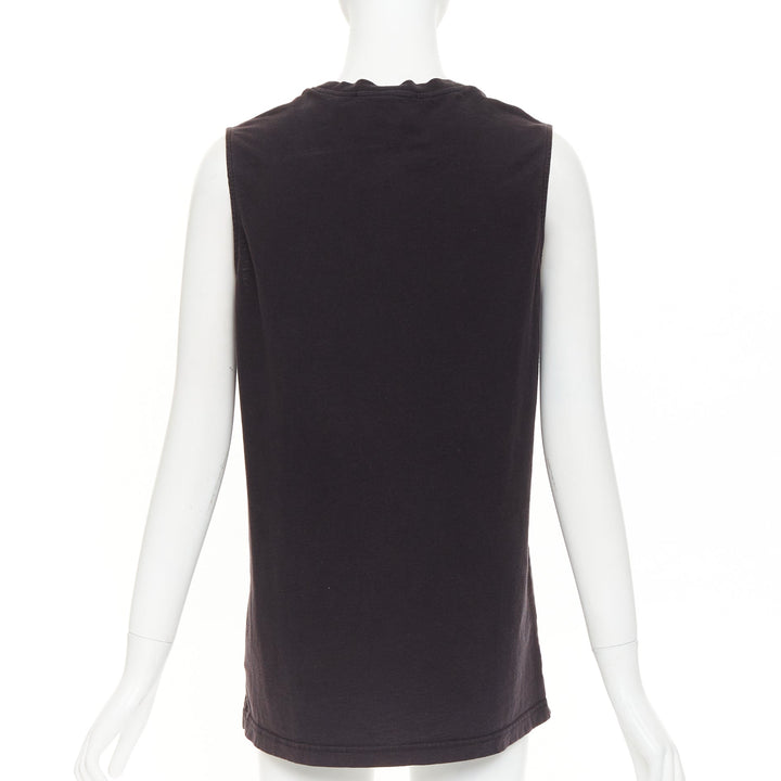 GIVENCHY 2011 Lane Crawford Madonna Graphic foil print cotton muscle tank top S