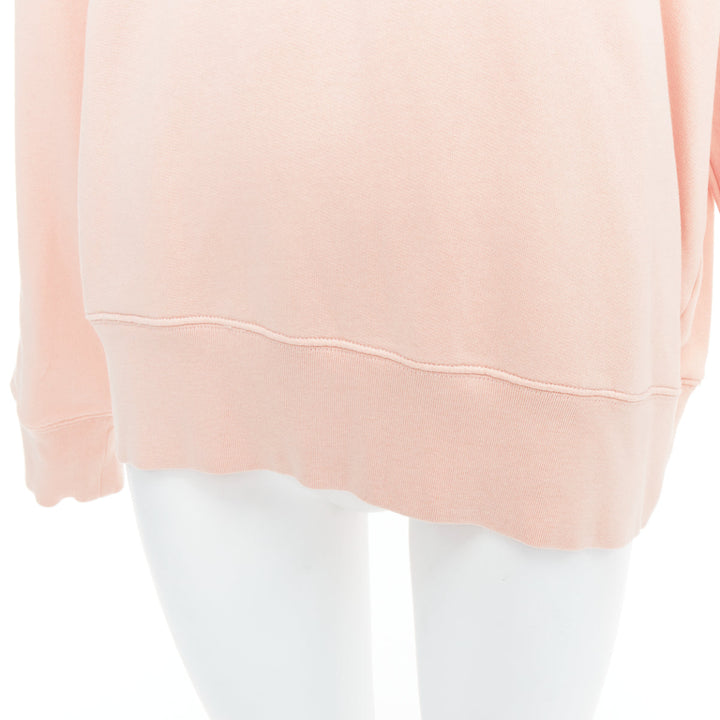 ACNE STUDIOS Fairah Face pink smiley square cotton pullover sweatshirt XS