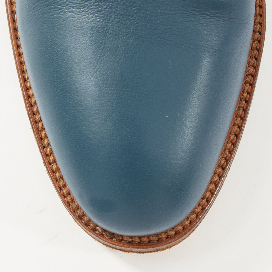 HERMES Jumping beige canvas navy blue leather Kelly buckle riding boots EU37.5