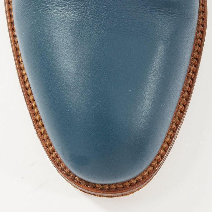 HERMES Jumping beige canvas navy blue leather Kelly buckle riding boots EU37.5