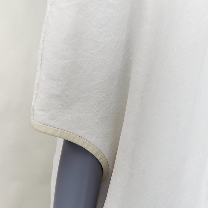 RICK OWENS 2012 Naska off white lambskin contrast trim cape jacket IT40 S