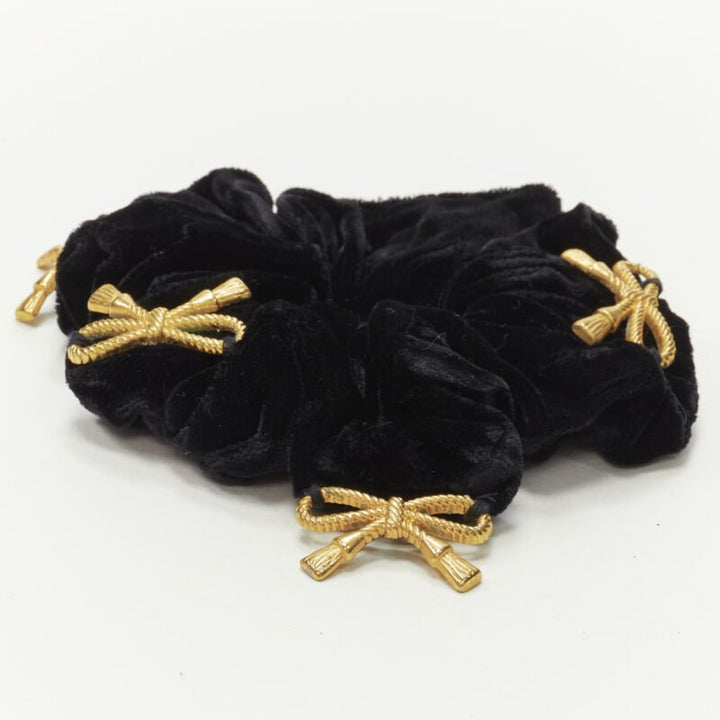 CHIC & PLUS ALEXANDRE ZOUARI gold bow velvet scrunchie SUN VIOLET pearl clip X2