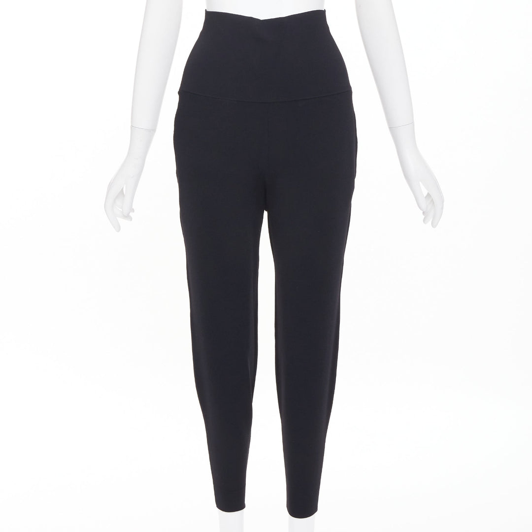 STELLA MCCARTNEY 2014 black knit rayon blend high waisted harem pants IT34 XXS