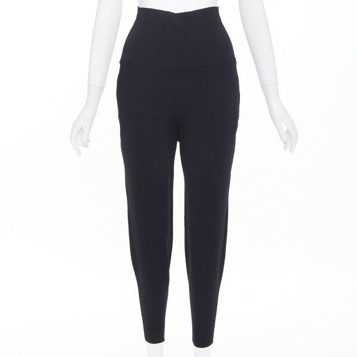 STELLA MCCARTNEY 2014 black knit rayon blend high waisted harem pants IT34 XXS