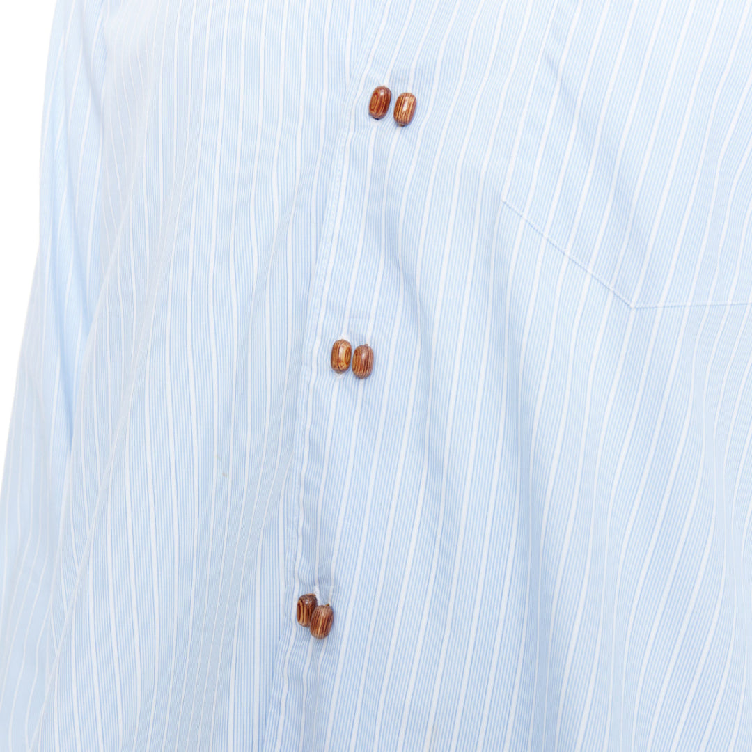 COMME DES GARCONS SHIRT blue white stripes bean shaped buttons shirt S