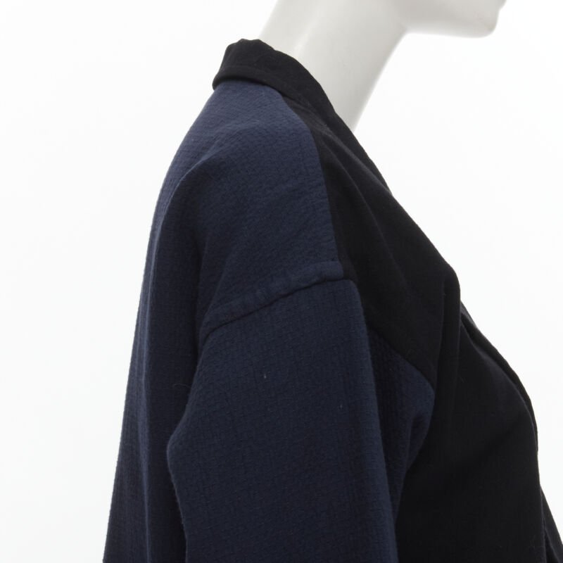 COMME DES GARCONS 1980's Vintage deconstructed black navy drape front blazer M