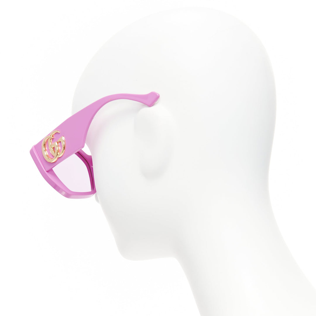 GUCCI Alessandro Michele GG0956S pink GG logo square frame oversized sunglasses