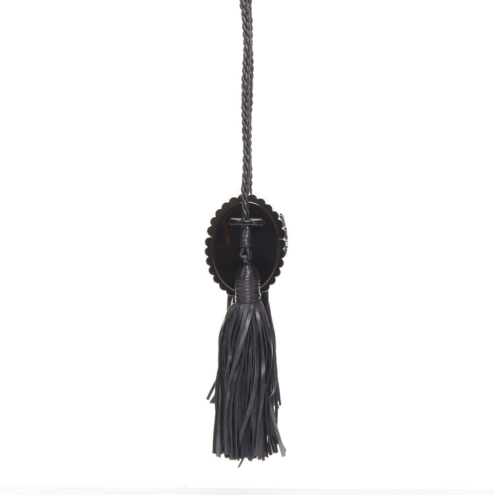 SAINT LAURENT 2016 Opium Box black plexiglass tassel minaudiere box clutch bag