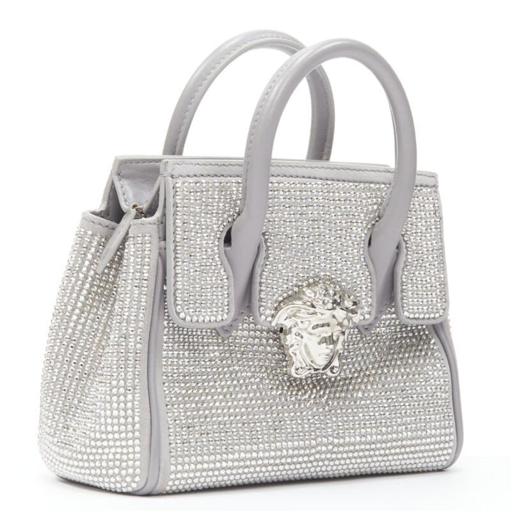 VERSACE Palazzo Empire Mini Limited Edition grey crystal crossbody bag