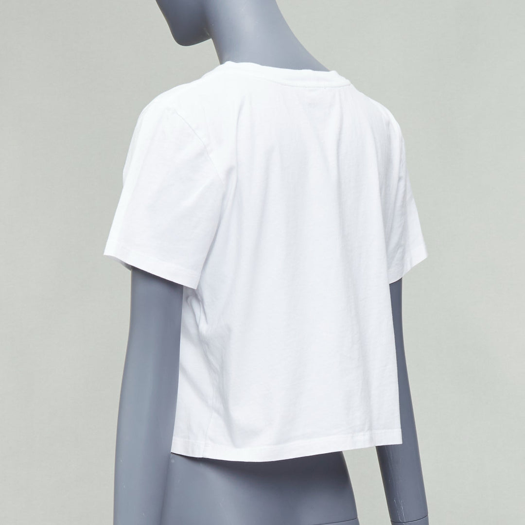 Female mannequin wearing Celine by Hedi Slimane White Cotton Women Top in Size  S | Available at JHROP