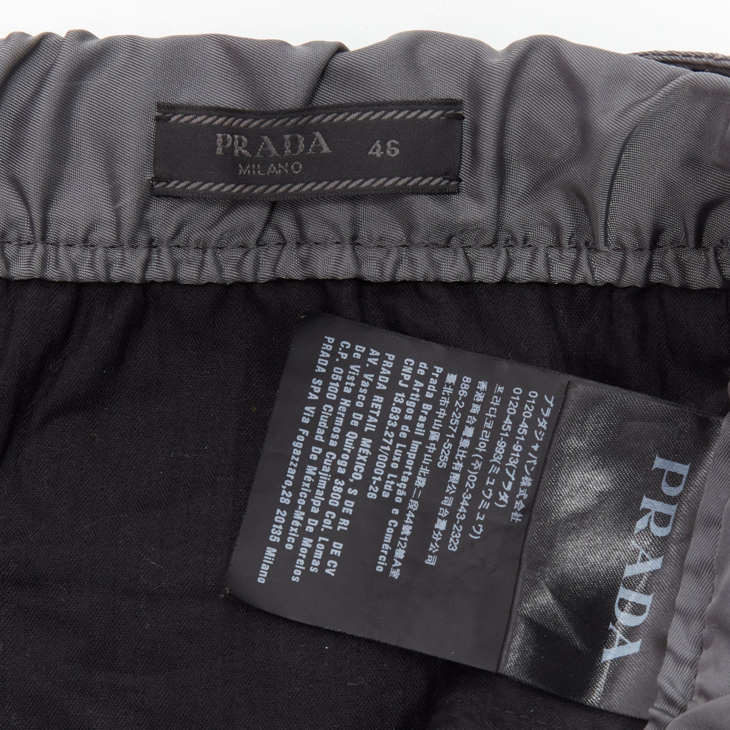 100% Authenticity Guaranteed Prada Grey Nylon Pants on Sale. Available at  JHROP jhrop_official