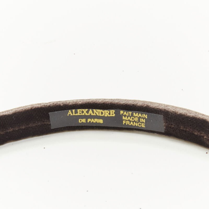 ALEXANDRE DE PARIS Alexander Zouari 5X velvet crystal leather bow hair tie band