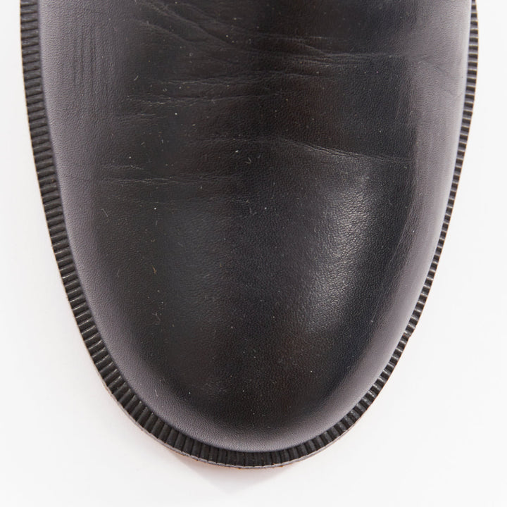 CHRISTIAN LOUBOUTIN Bicloubutu black silver studded moto biker wedged boots EU35