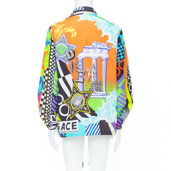 VERSACE 2020 Runway Pop Temple print nylon windbreaker shirt jacket EU52 XL