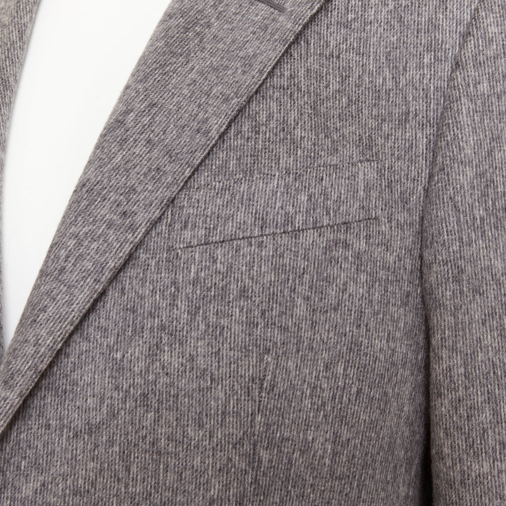 VERSACE 100% cashmere grey flap pocket 2-button unstructured blazer EU50 L