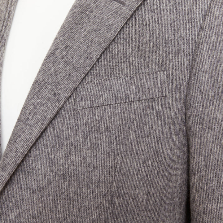 VERSACE 100% cashmere grey flap pocket 2-button unstructured blazer EU50 L